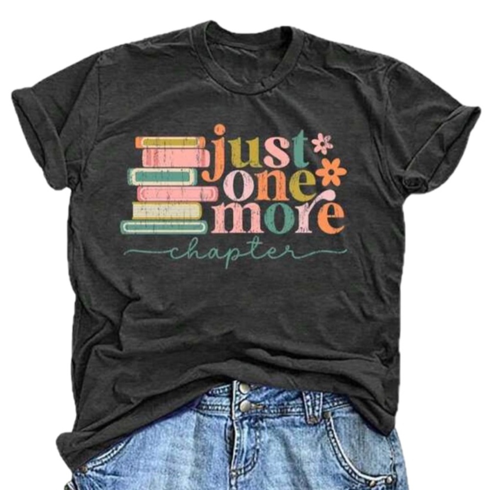 Just One More Chapter Graphic Tee - Black